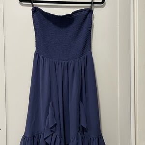 Bebe (M) Strapless Navy Blue Maxi Dress